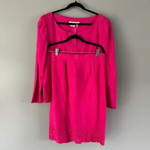 Marie St. Claire Vintage Pink Linen Skirt and Top Set‎ SZ 12